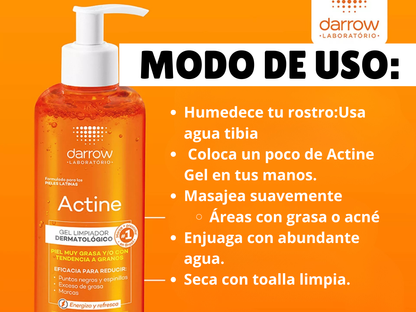 Actine Gel-Limpiador Facial para Piel Grasa y Acné
