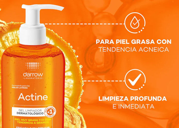 Actine Gel-Limpiador Facial para Piel Grasa y Acné